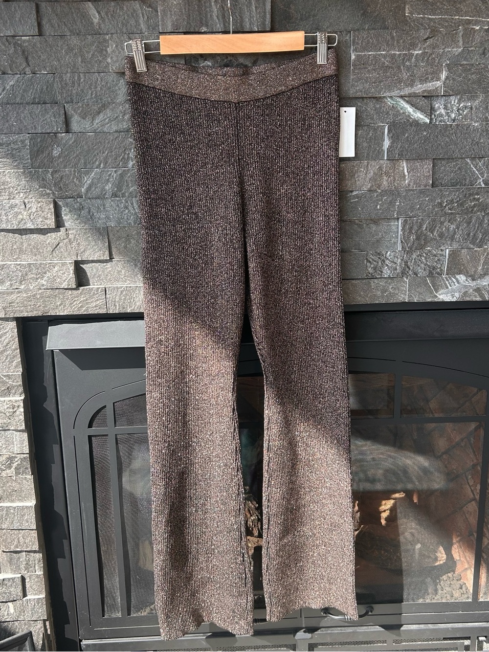 NWT House of Harlow 1960 Lurex Pants with Metallic Bronze/Copper Threading